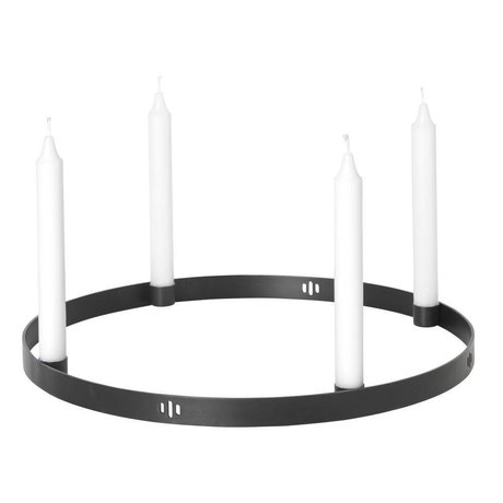 Ferm Living Kerzenhalter Circle schwarz Metall Ø38cm