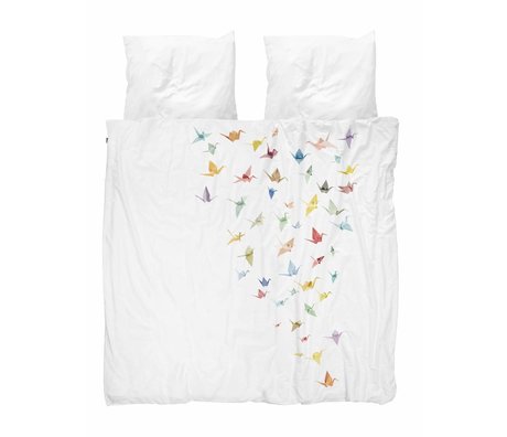 Snurk Bedding crane birds white cotton 200x200 / 220cm + 2 / 60x70cm