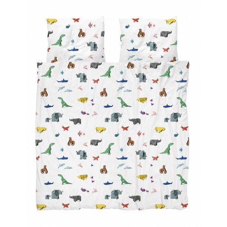 Snurk Funda nórdica papel zoo multicolor algodón 200x200 / 220cm + 2 / 60x70cm