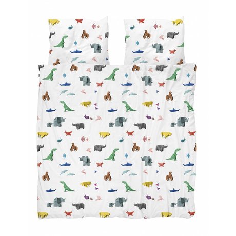 Snurk Duvet cover paper zoo multicolour cotton 240x200 / 220cm + 2 / 60x70cm