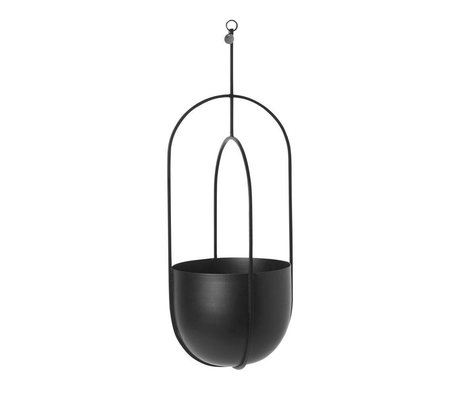 Ferm Living Pot à suspendre Deco métal noir Ø18,5x51,5cm