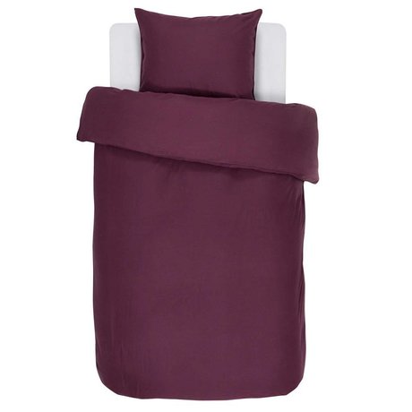 ESSENZA Housse de couette Minte Burgundy satin de coton violet 140x220 + 60x70cm