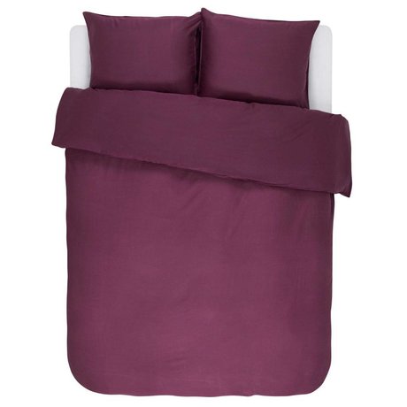 ESSENZA Bettbezug Minte Burgund lila Baumwolle Satin 240x220+2/60x70cm