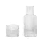 Ferm Living Karaffen Set Ripple transparentes Glas Ø7,6x17,9cm