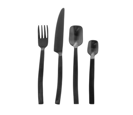 Riverdale Cubiertos Onyx metal negro 4 piezas 26cm.