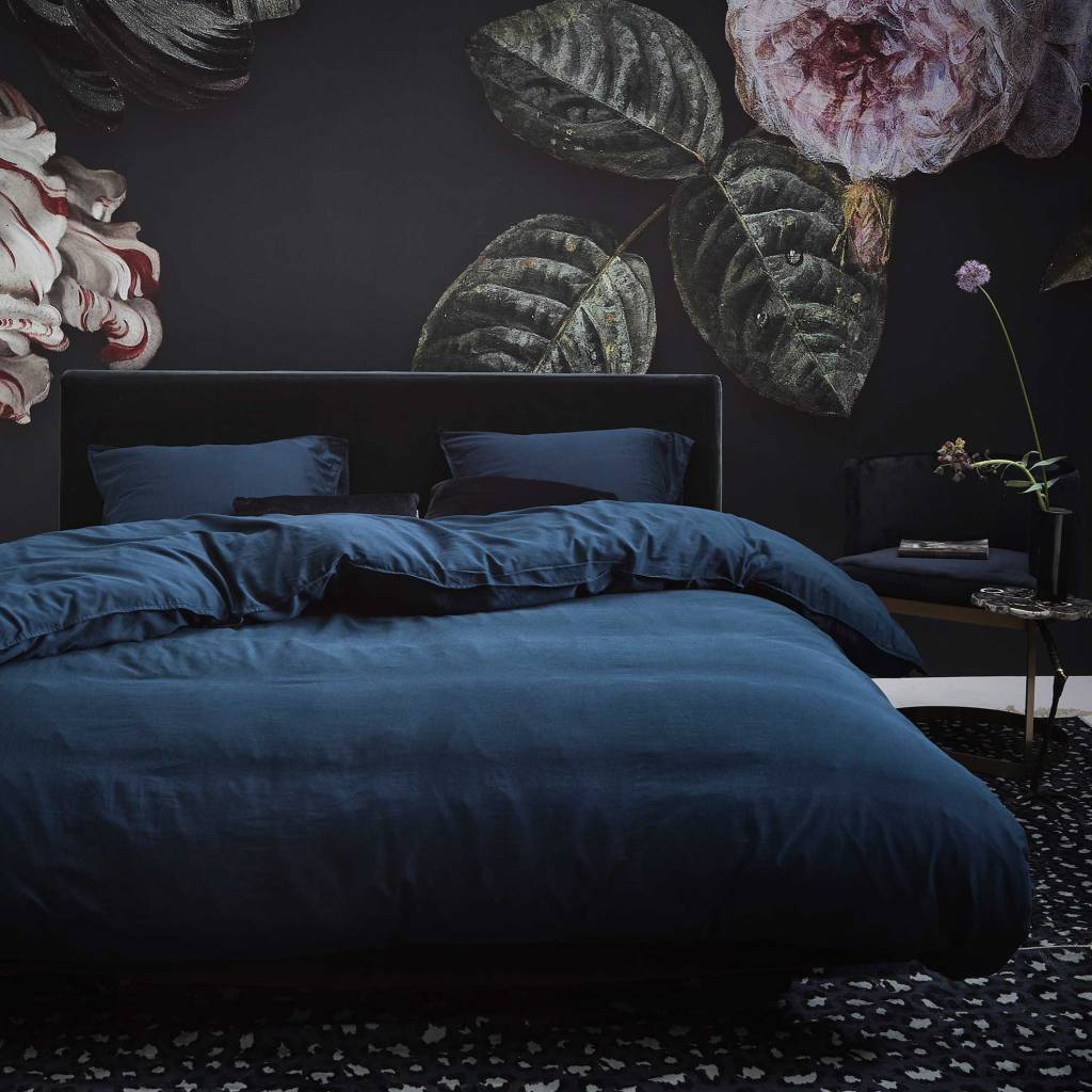 Essenza Cushion Cover Minte Navy Blue Cotton Sateen 60x70cm