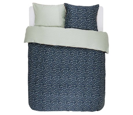 ESSENZA Biancheria da letto Bory blu navy in raso di cotone 200x220 + 2 / 60x70cm