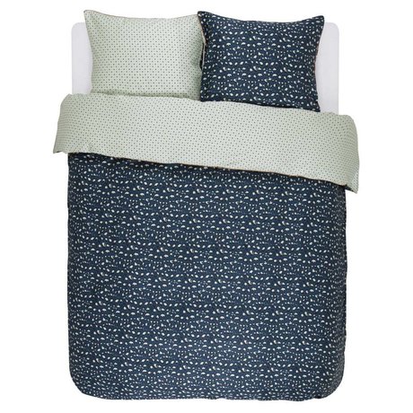 ESSENZA Linge de lit satin de coton bleu marine Bory 200x220 + 2 / 60x70cm