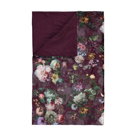 ESSENZA Steppdecke Fleur Burgund lila Samt Polyester 180x265cm