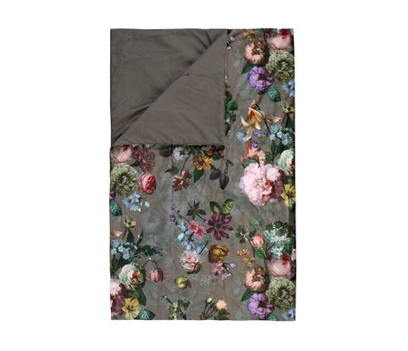 ESSENZA Quilt Fleur taupe brun sammet polyester 220x265cm