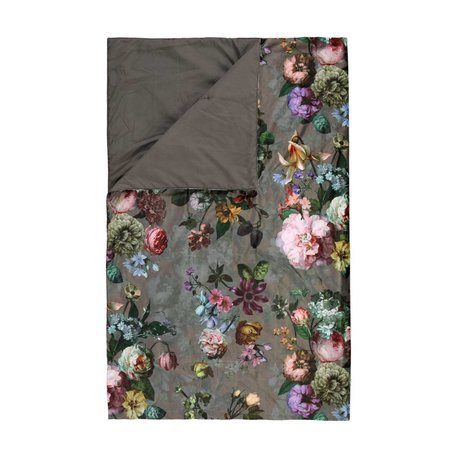 ESSENZA Quilt Fleur taupe brown velvet polyester 220x265cm