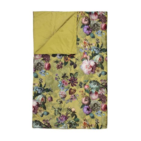 ESSENZA Edredón Fleur dorado amarillo terciopelo poliéster 180x265cm