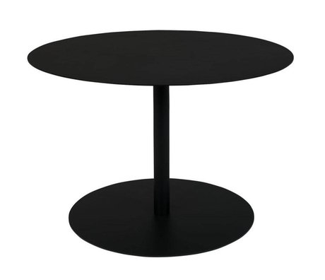 Zuiver Tavolino da neve rotondo in metallo nero M Ø60x40cm