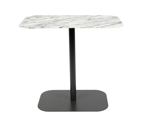 Zuiver Table d'appoint neige rectangle marbre métal noir 50x30x42,5cm