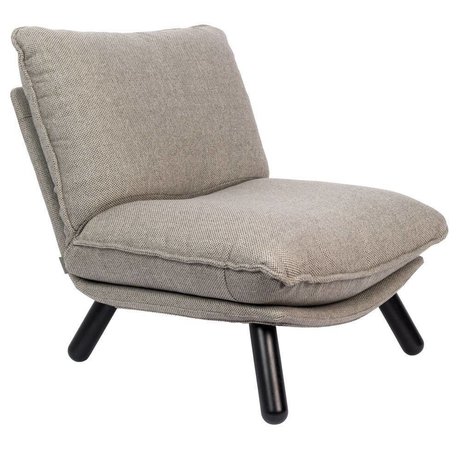 Zuiver Fauteuil Lazy Sack bois clair textile gris 75x94x81cm