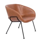 Zuiver Sessel Feston braun schwarz Kunstleder Stahl 70,5x65,5x72cm