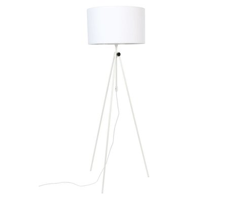 Zuiver Lampada da terra Lesley in metallo bianco tessile Ø50x153 / 181cm