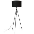 Zuiver Lampada da terra Lesley in metallo tessuto nero Ø50x153 / 181cm