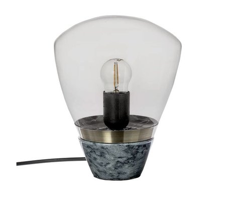 Riverdale Lampe de table en marbre verre gris foncé 23cm