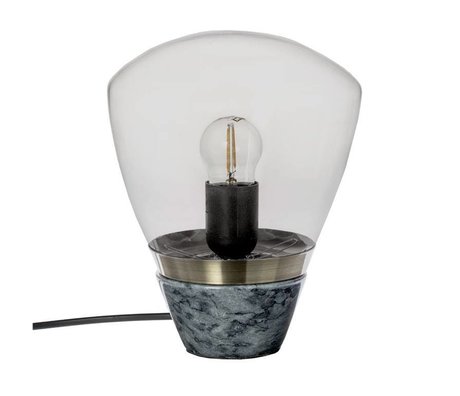 Riverdale Tischlampe Marmor dunkelgrau Marmor glas 23cm