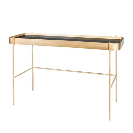 Riverdale Mesa auxiliar Elano oro metal vidrio 121cm