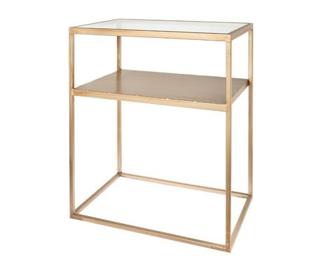 Riverdale Mesa auxiliar Elano oro metal vidrio 60cm