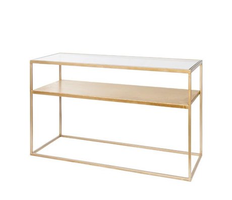 Riverdale Mesa auxiliar Elano oro metal vidrio 120x40x71cm