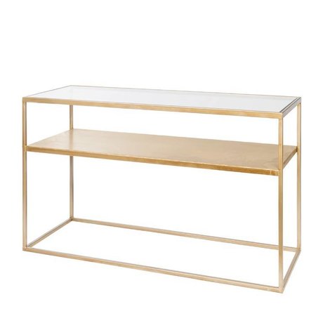 Riverdale Mesa auxiliar Elano oro metal vidrio 120x40x71cm