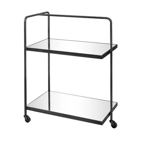 Riverdale Chariot Elano Verre Métal Noir 79cm