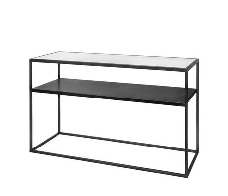 Riverdale Table d'appoint Elano verre métallique noir 120x40x71cm