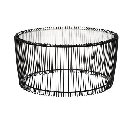 Riverdale Beistelltisch Amaro schwarzes Metallglas Ø70x34cm