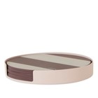 OYOY Coaster Oka pink metal silikone ø9,4x1,2cm