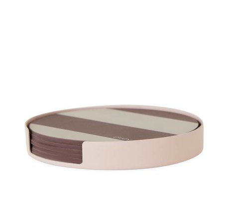 OYOY Coaster Oka silicone en métal rose ø9,4x1,2cm