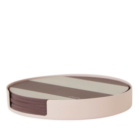 OYOY Coaster Oka pink metal silikone ø9,4x1,2cm