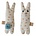 OYOY Rattle baby rabbit beige blu in cotone 4,5x14cm