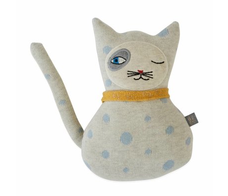 OYOY Kuschelkissen Baby Benny Cat Baumwolle 14x23cm