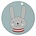OYOY Placemat rabbit mint green sillecones ø39x0,15cm