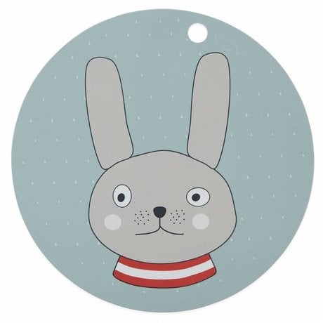 OYOY Mantel de conejo menta verde sillecones ø39x0,15cm