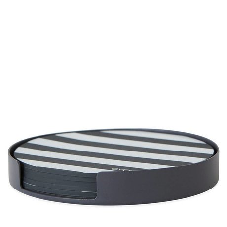 OYOY Coaster Oka anthracite metal silicone ø9,4x1,2cm