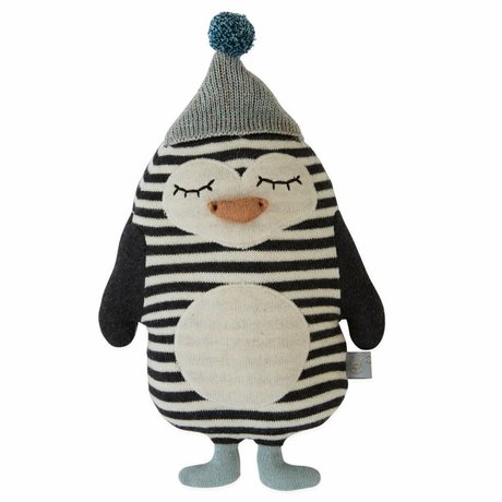 OYOY Knuffel kiss baby Bob Penguin katoen 18x26cm