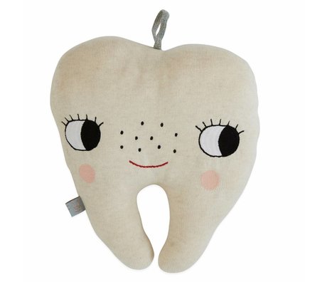OYOY Cuddly pillow tooth fairy natural white cotton 22x27cm