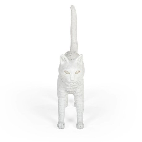 Seletti Tischlampe Cat Jobby weißes Harz 46x12x20,7cm