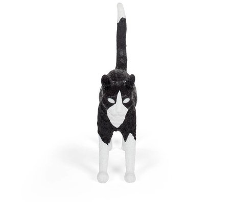 Seletti Tischlampe Cat Jobby schwarz weiß 46x12x20,7cm