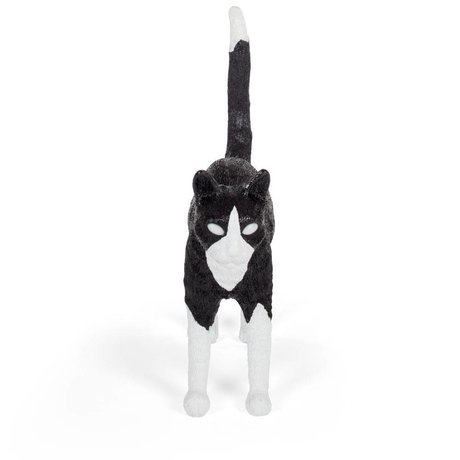 Seletti Lámpara de mesa Cat Jobby negro blanco 46x12x20,7cm