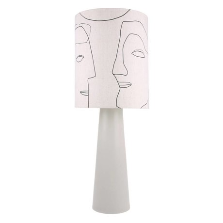 HK-living Lampshade Faces natural cotton Ø36x42cm