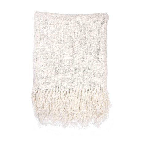 HK-living Checkered white linen 130x170cm