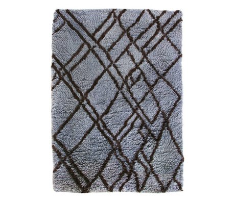 HK-living Carpet Berber blue gray wool 180x280cm