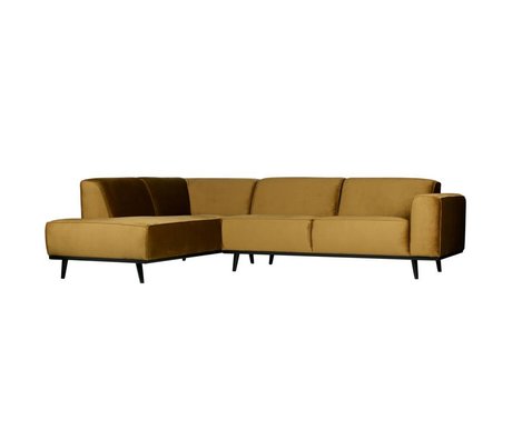 BePureHome Statement corner couch left velvet honing yellow