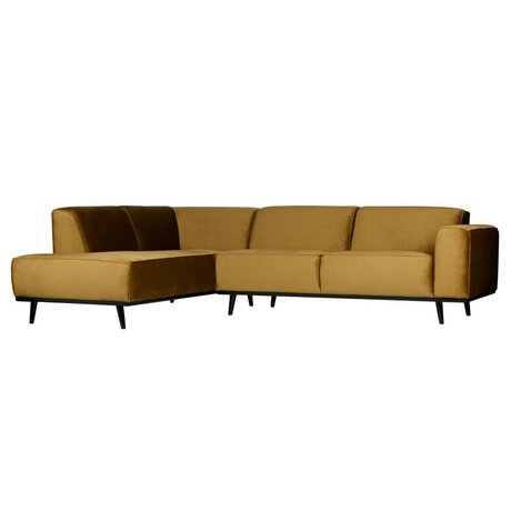 BePureHome Statement corner couch left velvet honing yellow