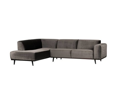 BePureHome Statement corner couch left velvet taupe